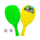 Racket Set with Balls for Kids (Green & Yellow, Set of 2)