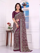 Georgette Printed Saree for Women, Multicolor, Pack of 2 