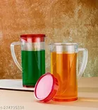 Anjani Aqua Plastic Jug 2000ml with 6 Pcs Glass Set