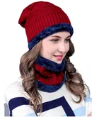 Woolen Beanie Cap with Neck Warmer for Men & Women 