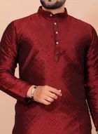 Cotton Blend Solid Kurta for Men 