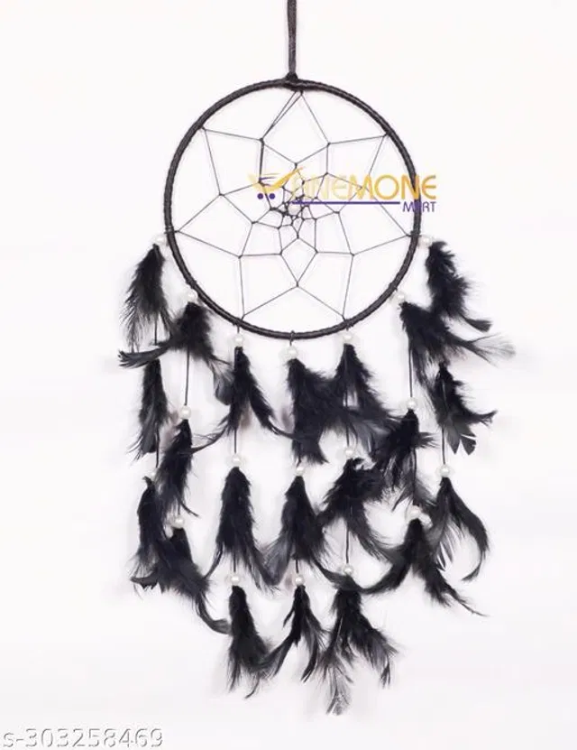 Feather Wall Hanging Dream Catcher (Black)