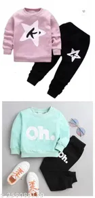 Hosiery Cotton Full Sleeves T-Shirt with Pant Clothing Set for Kids 