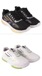 Sports Shoes for Men, Pack of 2, Black & White 