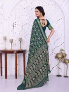 Dola Silk Printed Saree for Women, Green 