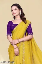 Jimmy Choo Solid Saree For Women, Purple