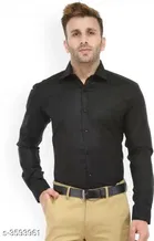Cotton Blend Solid Full Sleeves Shirt for Men 