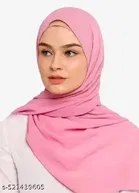 Georgette Solid Hijab for Women, Pink 