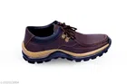 Casual Shoes for Men (Maroon & Beige, 6)