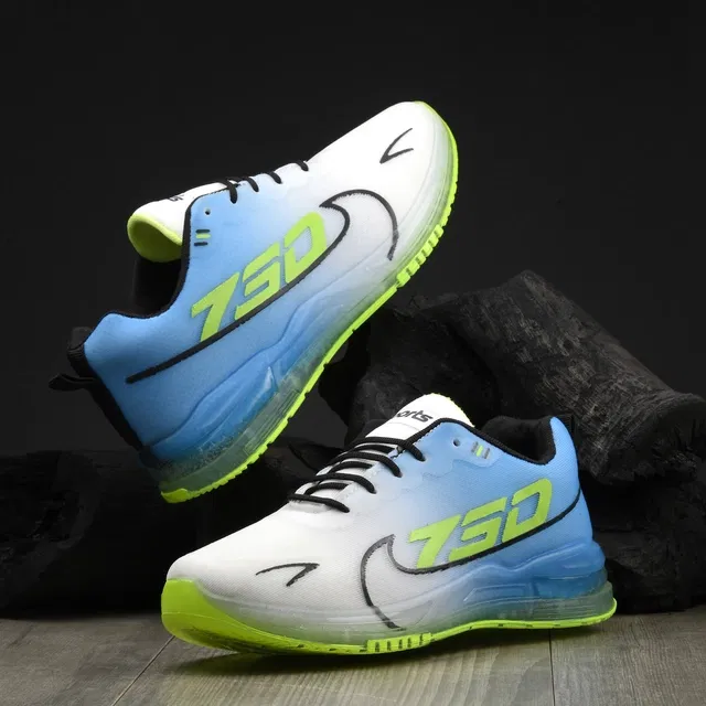 Sports Shoes for Men (Blue & Green, 8)