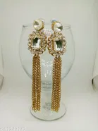 Alloy Kundan Earring for Women & Girls, Golden