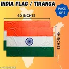 Fabric Indian Flag (Multicolor, 60x40 inches) (Pack of 2)