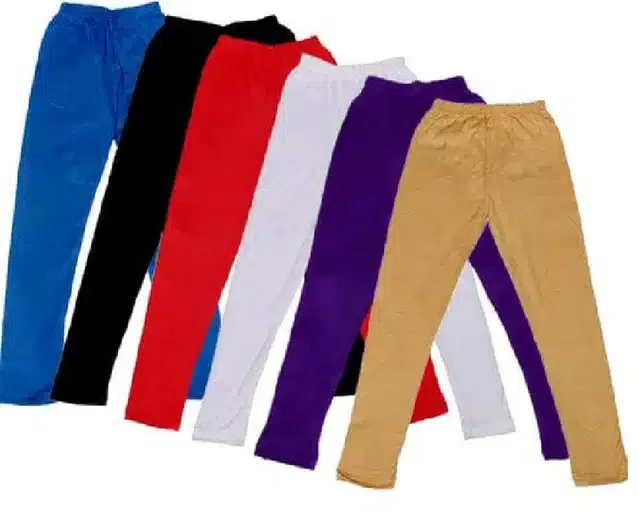 Soft & Comfortable Leggings for Girls (Pack of 6) (Multicolor, 2-3 Years)