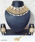 Elegant Alloy & Pearl Jewellery Set