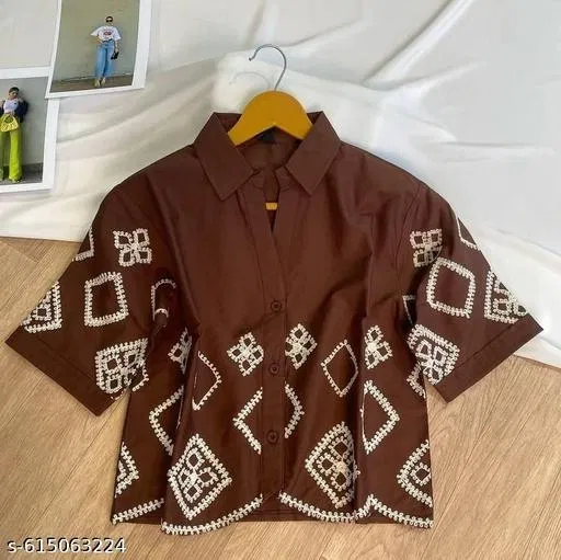 Shirts for Women (Brown, M)