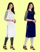 Crepe Solid Kurtis for Women 
