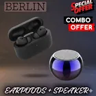Wireless Bluetooth Speaker + Earbuds With Charging Case, 5.4 Bluetooth Version ,BLACK, 