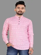 Cotton Blend Printed Kurta for Men 
