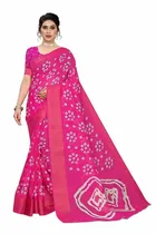 SVB लिनेन बांधनी प्रिंटेड साड़ी 