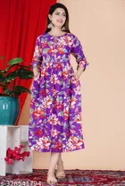 Rayon Printed Anarkali Kurti for Women 