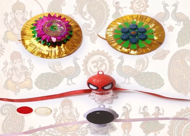 Fabric Rakhi, Pack of 4 (Multicolor, Free)