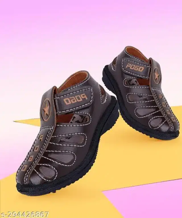 Velcro Sandals for Kids (Brown, 9-10 Years)