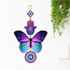 Khatu Craft Butterfly Evil Eye Wooden Wall Hanging 