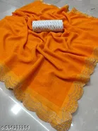 Georgette Saree for Women, Yellow 