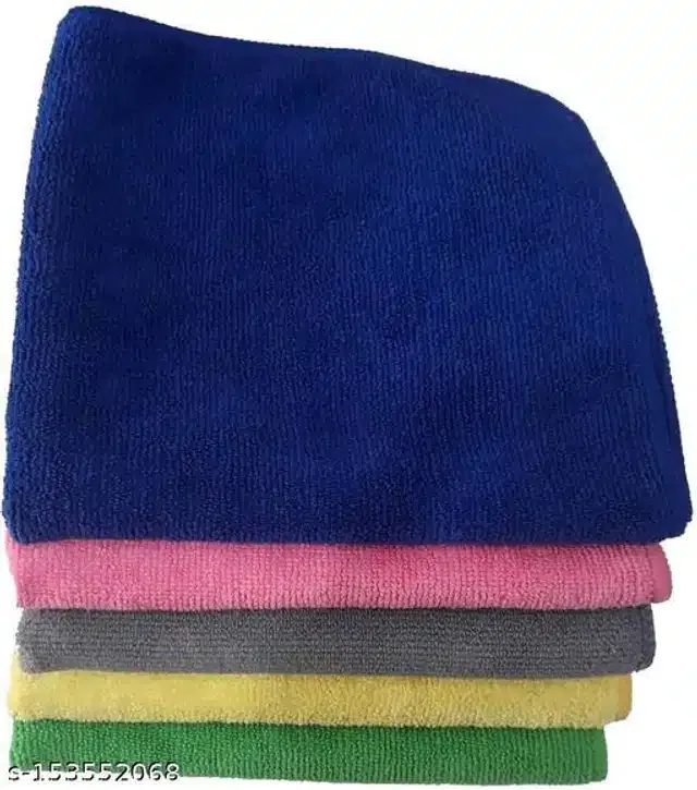 Microfiber Bath Towel (Multicolor, 40x40 cm) (Pack of 5)