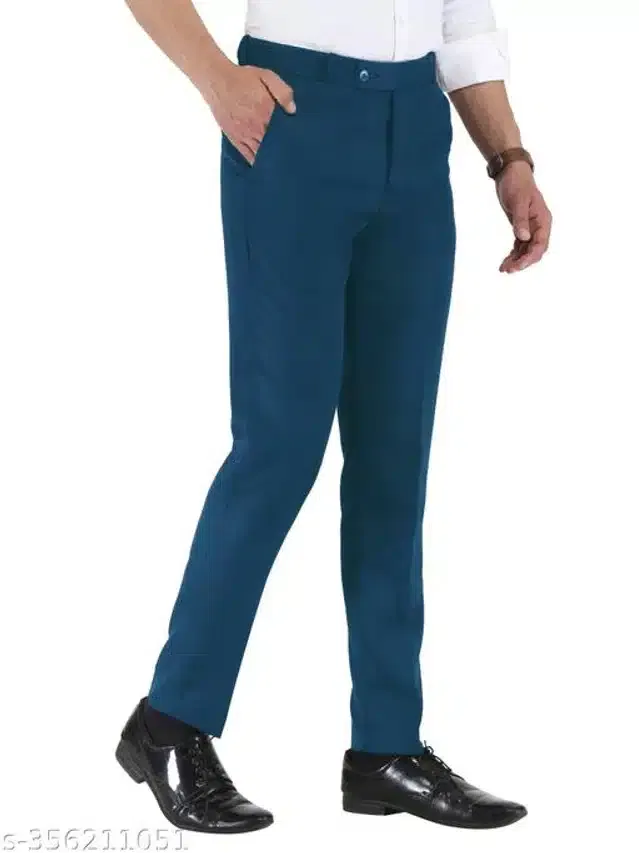 Cotton Trouser for Men (Navy Blue, 36)