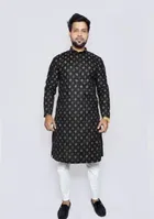 Cotton Printed Full Sleeves Kurta with Pyjama for Men 