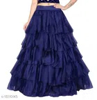 Net Skirt for Women (Navy Blue, 24)