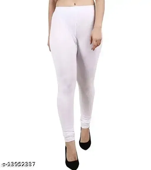 Lycra Ankle Length Leggings for Womens/Girls/Ladies (Pack of 1) ( Off White ) ( L )