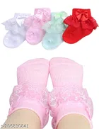 Cotton Slippers Socks for Infants (Multicolor, Set of 4)