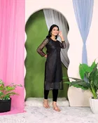 Net Kurti for Women,  Black  