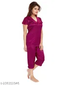 Satin Nightsuit Set for Women 