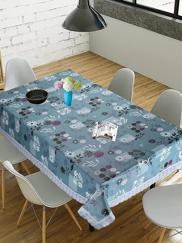 PVC Printed 4 Seaters Table Cover (Multicolor, 40x60 inches)