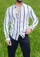Lycra Printed Shirt For Men, White 