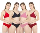 Cotton Blend Solid Lingerie Set for Women 