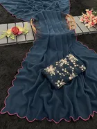 Silk Woven Design Saree for Women, Navy Blue 