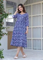 Rayon Kurti for Women, Blue 