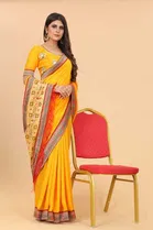 SVB Vichitra Silk Women Jacquard Saree With Un-Stitched Blouse 