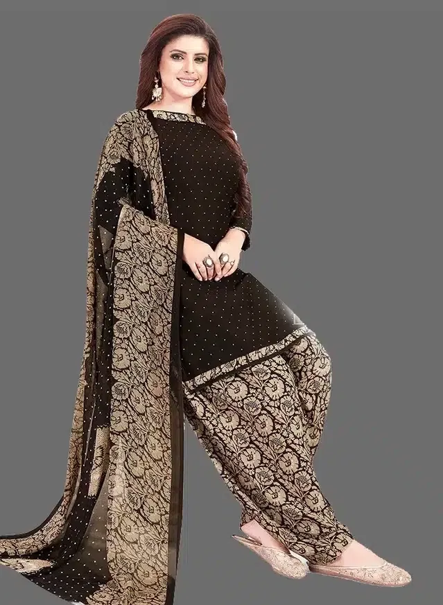 Unstitched Dress Material for Women & Girls (Brown)