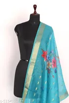 Cotton Printed Dupatta for Women & Girls, Blue 