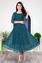 Net Kurti for Women,  Teal  