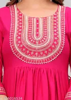 Rayon Kurti for Women, Pink 