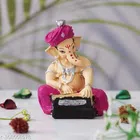 Resin God Ganesha Idol (Pink & Beige)
