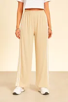 Poly Twill Straight Trouser / Pant for Women (Beige, M)