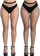 Nylon Spandex High Waist Fishnet Pantyhose for Women 