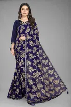 Trendy Heavy Georgette Saree with Blouse Piece For Women 